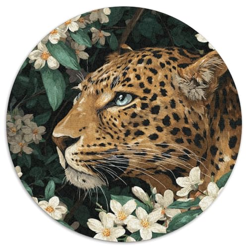 Niedlicher Leopard zwischen Jasminblüten 1000pcs (67.5x67.5cm) Puzzle, Lernspiel Impossible Herausforderungsspielzeug Für Erwachsene Teenager von kaiyun