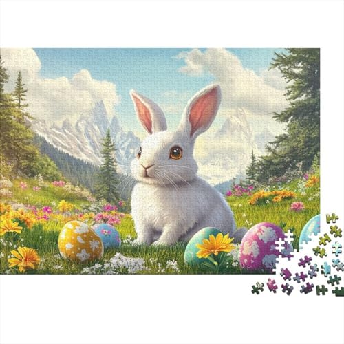 Niedlicher Osterhase 1000pcs (75x50cm) Erwachsenenpuzzle - Bunte Eier DIY-Puzzlespielzeug von kaiyun