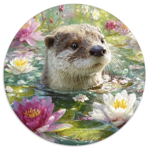 Niedlicher Otter 1000pcs (67.5x67.5cm) Puzzle, Lernspiel Impossible Leuchtende Seerose Herausforderungsspielzeug Für Erwachsene Teenager von kaiyun