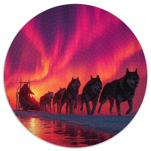 Nordlichter 1000pcs (67.5x67.5cm) Puzzle, Lernspiel Impossible Arctic Hund Sled Team Herausforderungsspielzeug Für Erwachsene Teenager von kaiyun