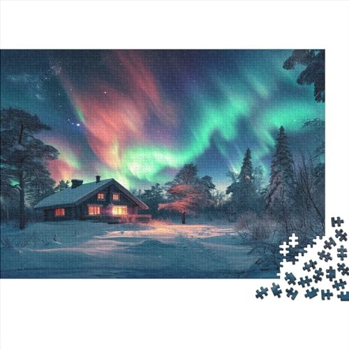 Nordlichter 1000pcs (75x50cm) Puzzle, Lernspiel Impossible Häuser Herausforderungsspielzeug Für Erwachsene Teenager von kaiyun