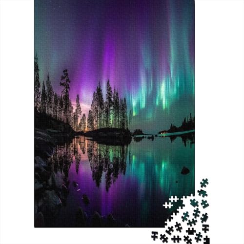 Nordlichter Landschaft in Nordfinnland1000 Teile: Unmögliches Puzzle Für Erwachsene, Spiele, Geschenke, Kinder, Herausforderungs70x50cm/1000pcs von kaiyun