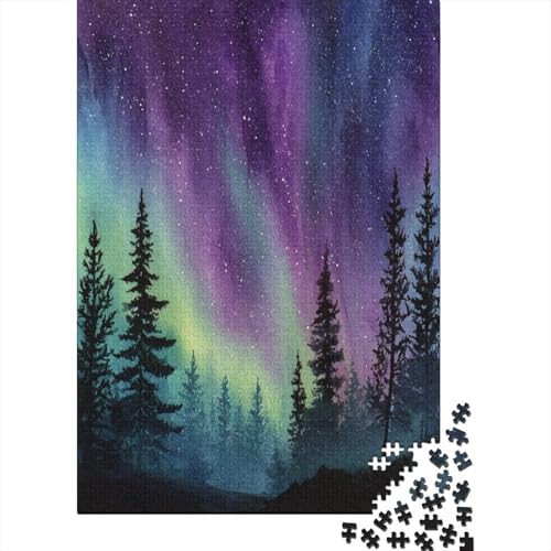 Nordlichter am Himmel Puzzle 1000 Teile Für Erwachsene, Lernspiele, Heimdekoration70x50cm/1000pcs von kaiyun