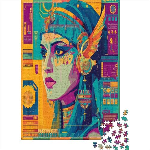Ölgemälde Einer ägyptischen Göttin, altägyptische Symbole Puzzle 1000 Teile Für Erwachsene, Lernspiele, Heimdekoration70x50cm/1000pcs von kaiyun