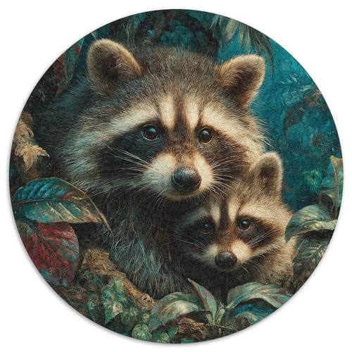 Ölgemälde-Stil 1000pcs (67.5x67.5cm) Erwachsenenpuzzle - Niedlicher Waschbär DIY-Puzzlespielzeug von kaiyun