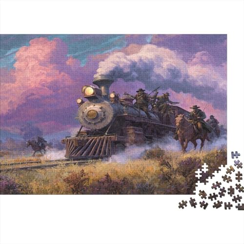 Old Western Style Zug 1000pcs (75x50cm) Schwer Puzzle Lernspiel Impossible Herausforderung Spielzeug Für Erwachsene Kinder von kaiyun