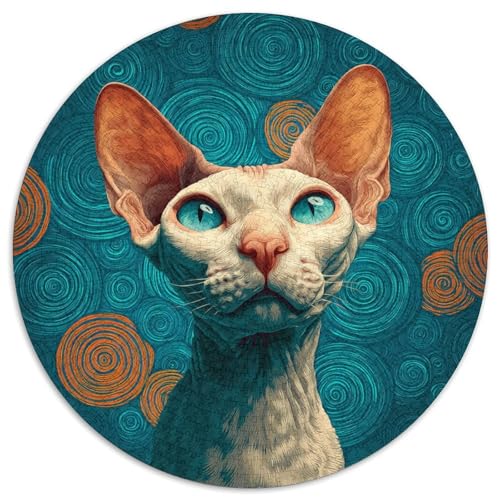 Orangefarbenes, spiralförmiges Gesicht Einer Nacktkatze Puzzle 1000 Teile, Lernspiel, Unmöglich, Anspruchsvolles Spielzeug Für Erwachsene Und Kinder Ab 14 Jahren 1000pcs (67.5x67.5cm) von kaiyun