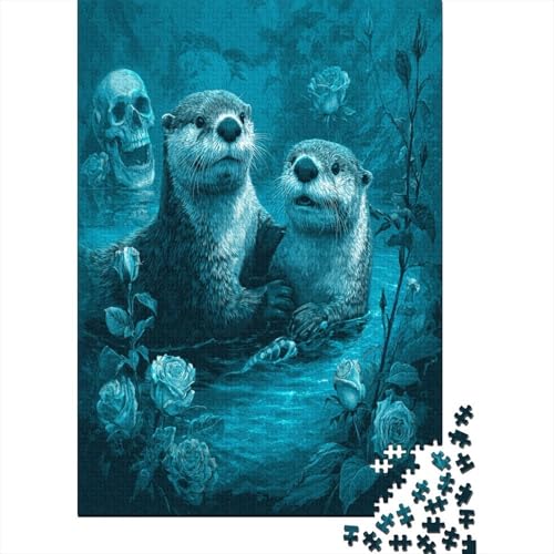 Otter, Totenkopf, Rose Rätsel Für Erwachsene || 38x26cm/1000pcs Puzzles Lernspiele Home Decor von kaiyun
