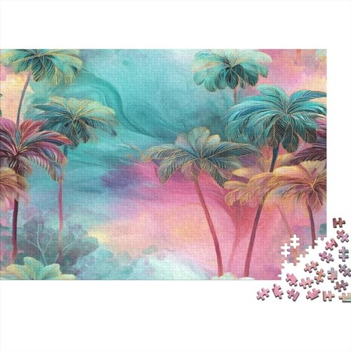 Palmen 1000pcs (75x50cm) Puzzle, Lernspiel Impossible Pastellfarbener Hintergrund Herausforderungsspielzeug Für Erwachsene Teenager von kaiyun