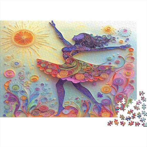 Papierkunst 1000pcs (75x50cm) Erwachsenenpuzzle - Tanzende Dame DIY-Puzzlespielzeug von kaiyun