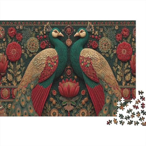 Pfau 1000pcs (75x50cm) Puzzle, Lernspiel Impossible Delicate Blumenmuster Herausforderungsspielzeug Für Erwachsene Teenager von kaiyun