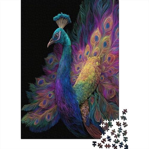 Pfau 70x50cm/1000pcs Schwer Puzzle Lernspiel Impossible Leuchtende Farben Herausforderung Spielzeug Für Erwachsene Kinder von kaiyun