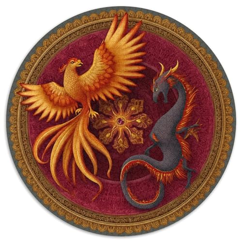 Phönix and Drache Puzzle 1000pcs (67.5x67.5cm) Erwachsene Mandala Puzzle,Home Decor von kaiyun