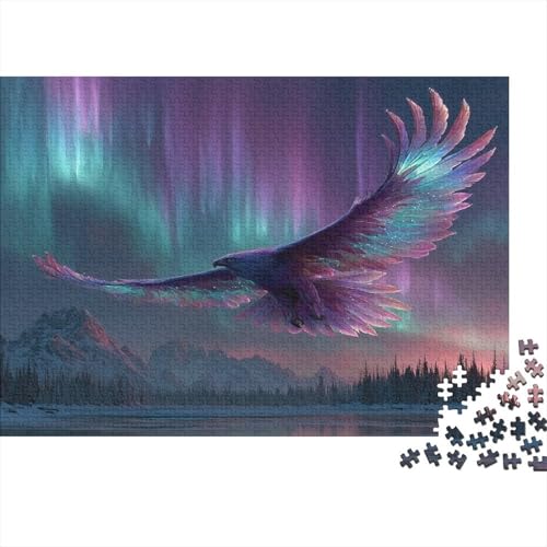 Phönix im Polarlichthimmel, leuchtender Sternenstaub Puzzle 1000pcs (75x50cm) Erwachsene Puzzle,Home Decor von kaiyun