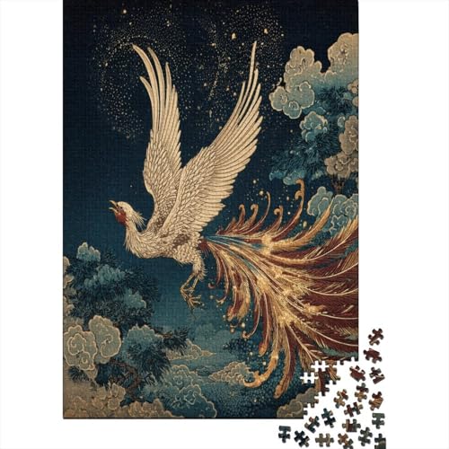 Phönix mit langem Schwanz fliegt über den Nachthimmel 70x50cm/1000pcs Schwer Puzzle Lernspiel Impossible Herausforderung Spielzeug Für Erwachsene Kinder von kaiyun