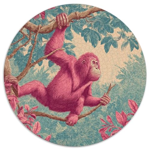 Pink Orang-Utan in The Wald 1000pcs (67.5x67.5cm) Puzzle, Lernspiel Impossible Herausforderungsspielzeug Für Erwachsene Teenager von kaiyun