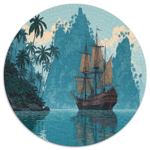 Piratensegelboot vor Einer tropischen Insel Rätsel Für Erwachsene || 1000pcs (67.5x67.5cm) Puzzles Lernspiele Home Decor von kaiyun