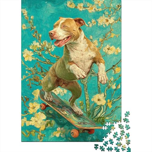 Pitbull auf einem Skateboard,Rätsel Für Erwachsene 70x50cm/1000pcs,Herausforderungsspiele Auf Einer Wildblume Pitbull auf einem Skateboard,Rätsel Für Erwachsene 70x50cm/1000pcs,Herausforderungsspiele Auf Einer Wildblume von kaiyun