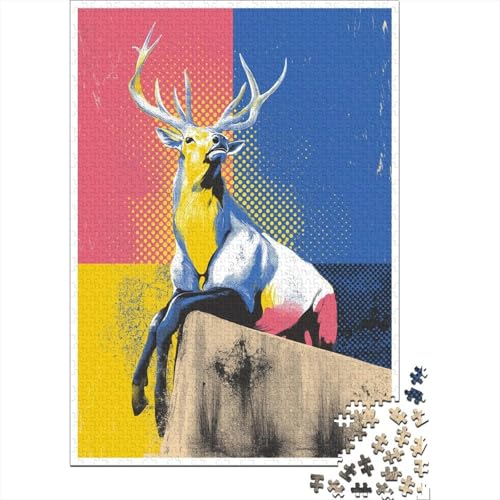 Pop-Art-Stil 38x26cm/1000pcs Puzzles, Die Für Erwachsene Und Personen Ab 14 Jahren Geeignet Sind Großer Elch mit Geweih Pop-Art-Stil 38x26cm/1000pcs Puzzles, Die Für Erwachsene Und Personen Ab 14 Jahren Geeignet Sind Großer Elch mit Geweih von kaiyun