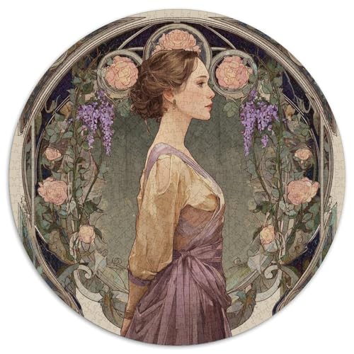 Porträt Einer Frau 1000pcs (67.5x67.5cm) Schwer Puzzle Lernspiel Impossible Rosen und Glyzinien Herausforderung Spielzeug Für Erwachsene Kinder von kaiyun