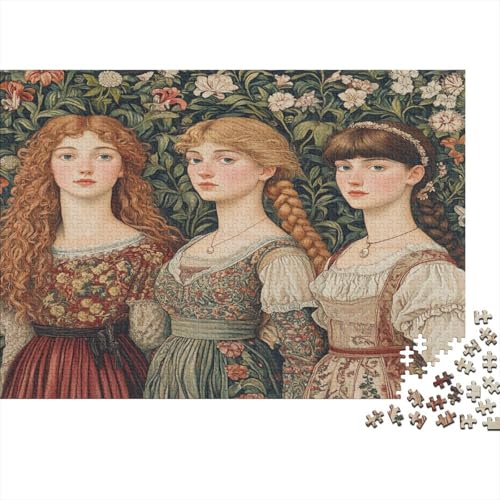 Porträt Einer Jungen Frau 1000pcs (75x50cm) Schwer Puzzle Lernspiel Impossible Retro-Art-Stil Herausforderung Spielzeug Für Erwachsene Kinder von kaiyun
