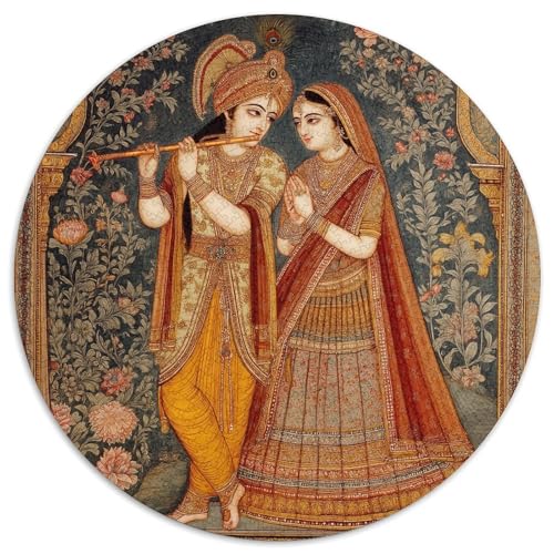 Porträt Einer Person,Rätsel Für Erwachsene 1000pcs (67.5x67.5cm),Herausforderungsspiele Indian Miniature Painting Style von kaiyun