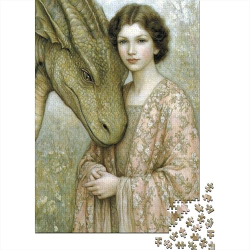 Prinzessin Medieval Drache1000 Teile: Unmögliches Puzzle Für Erwachsene, Spiele, Geschenke, Kinder, Herausforderungs70x50cm/1000pcs von kaiyun