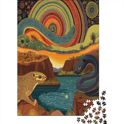 Punktmuster der Aborigines-Ferret, Regenbogen Snake Puzzle 1000 Teile Für Erwachsene, Lernspiele, Heimdekoration38x26cm/1000pcs Punktmuster der Aborigines-Ferret, Regenbogen Snake Puzzle 1000 Teile Für Erwachsene, Lernspiele, Heimdekoration38x26cm/1000pcs von kaiyun