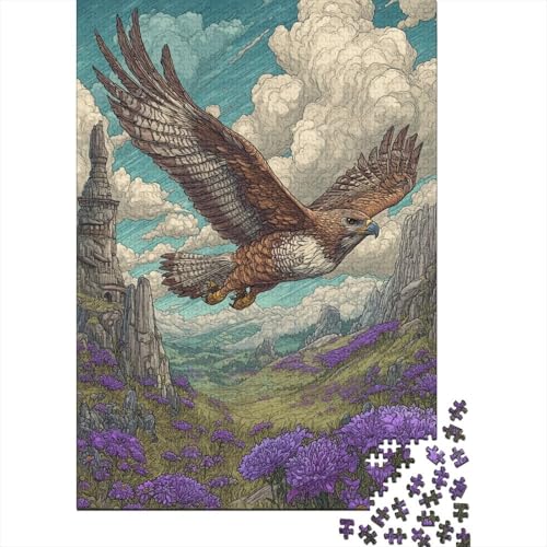 Purple Blumen Brauner AdlerPuzzle 1000 Teile Für Erwachsene, Lernspiele70x50cm/1000pcs von kaiyun