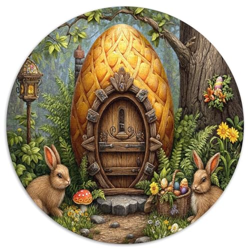 Puzzle 1000pcs (67.5x67.5cm) Erwachsene Magisches Eierhaus, Kaninchen Damen Herren Holzbrett Präzisions-Interlocking Easter Ambience von kaiyun