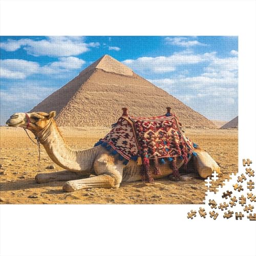 Puzzle 1000pcs (75x50cm) Erwachsene Ägyptische Pyramideen Damen Herren Holzbrett Präzisions-Interlocking Kamel von kaiyun