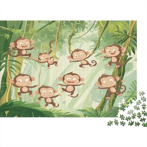 Puzzle 1000pcs (75x50cm) Erwachsene AFFE Damen Herren Holzbrett Präzisions-Interlocking Bamboo Wald von kaiyun