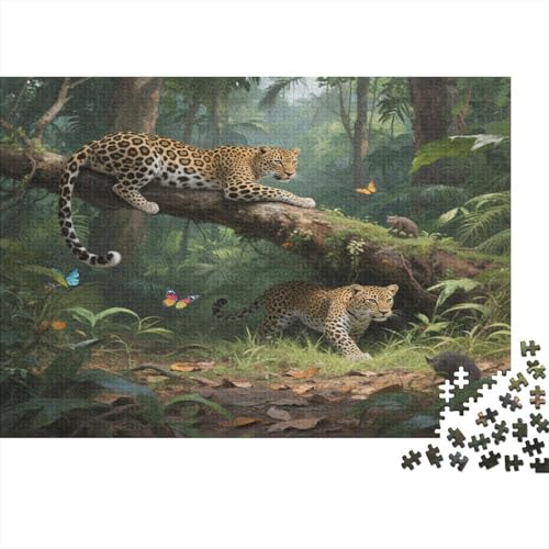 Puzzle 1000pcs (75x50cm) Erwachsene Gepard Damen Herren Holzbrett Präzisions-Interlocking Dschungel Tiere von kaiyun