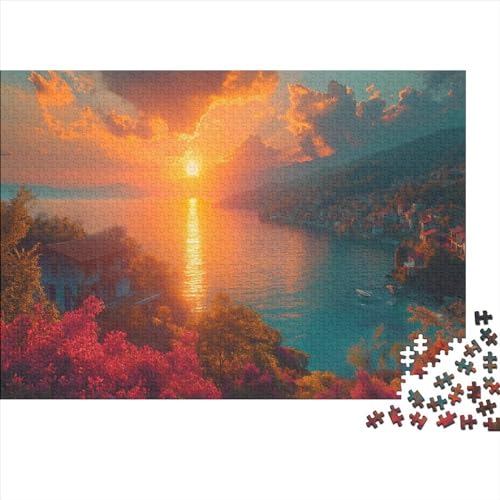 Puzzle 1000pcs (75x50cm) Erwachsene Küstenstadt Damen Herren Holzbrett Präzisions-Interlocking Meerblick von kaiyun