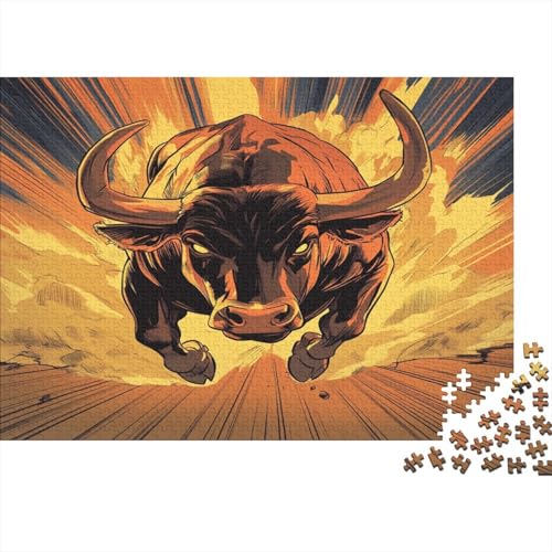 Puzzle 1000pcs (75x50cm) Erwachsene Kuh Damen Herren Holzbrett Präzisions-Interlocking Cartoon-Ästhetik von kaiyun