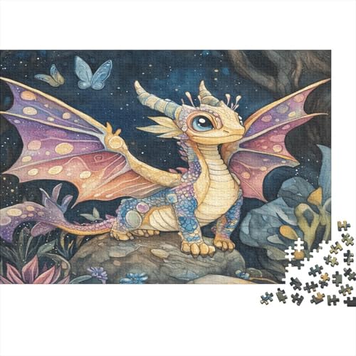 Puzzle 1000pcs (75x50cm) Erwachsene Schmetterling Drache Damen Herren Holzbrett Präzisions-Interlocking von kaiyun