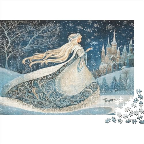 Puzzle 1000pcs (75x50cm) Erwachsene Schneeflöckchen Damen Herren Holzbrett Präzisions-Interlocking Figur aus der russischen Folklore von kaiyun