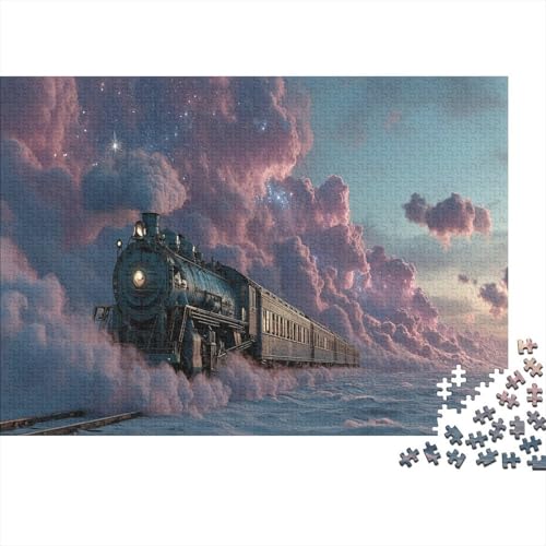 Puzzle 1000pcs (75x50cm) Erwachsene Zug Damen Herren Holzbrett Präzisions-Interlocking Leuchtender Nebel von kaiyun
