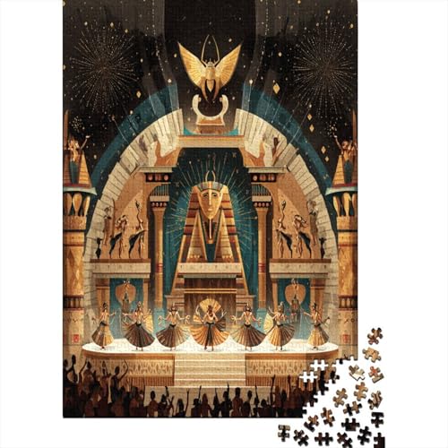 Puzzle 38x26cm/1000pcs Erwachsene Altes Ägyptenian Sphinx Damen Herren Holzbrett Präzisions-Interlocking 3D-Drama-Bühne von kaiyun
