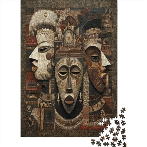 Puzzle 70x50cm/1000pcs Erwachsene Afrikanische Kunst Damen Herren Holzbrett Präzisions-Interlocking von kaiyun