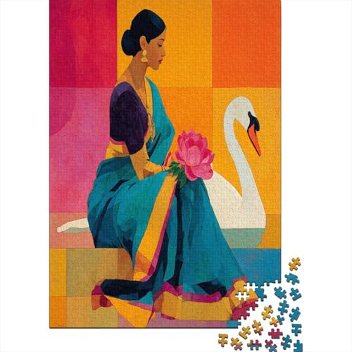 Puzzle 70x50cm/1000pcs Erwachsene Frauenporträt Damen Herren Holzbrett Präzisions-Interlocking Weiß Swan Puzzle 70x50cm/1000pcs Erwachsene Frauenporträt Damen Herren Holzbrett Präzisions-Interlocking Weiß Swan von kaiyun