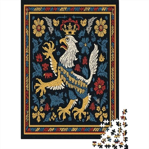 Puzzle 70x50cm/1000pcs Erwachsene Mittelalterliches Bannermuster Damen Herren Holzbrett Präzisions-Interlocking von kaiyun