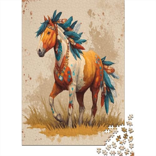 Puzzle 70x50cm/1000pcs Erwachsene Regenbogen-KriegerHorse, indianischer Stil Damen Herren Holzbrett Präzisions-Interlocking Puzzle 70x50cm/1000pcs Erwachsene Regenbogen-KriegerHorse, indianischer Stil Damen Herren Holzbrett Präzisions-Interlocking von kaiyun