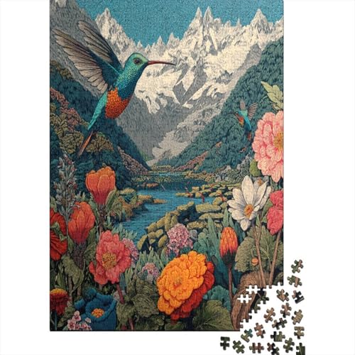 Puzzle 70x50cm/1000pcs Erwachsene Vögel, Maya, Blumen, üppige Täler, Berge Damen Herren Holzbrett Präzisions-Interlocking von kaiyun
