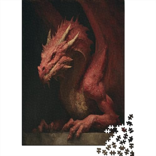 Red Drache 70x50cm/1000pcs Schwer Puzzle Lernspiel Impossible Malstil Herausforderung Spielzeug Für Erwachsene Kinder von kaiyun