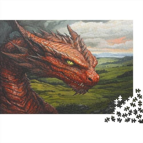 Red Drache Rätsel Für Erwachsene |Grüner Hügel| 1000pcs (75x50cm) Puzzles Lernspiele Home Decor von kaiyun