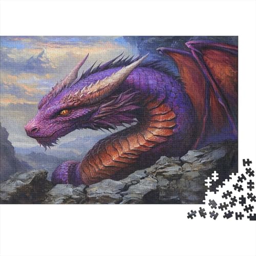 Red Purple Drache 1000pcs (75x50cm) Puzzle, Lernspiel Impossible Tier Herausforderungsspielzeug Für Erwachsene Teenager von kaiyun