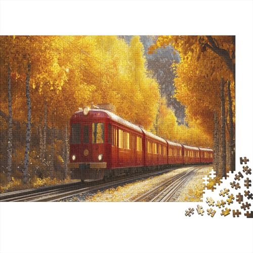 Red Zug Puzzle 1000pcs (75x50cm) Erwachsene Gelbe Bäume im Herbst Puzzle,Home Decor von kaiyun