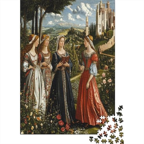 Renaissance-Landschaften Elegante Figuren, Gärten und Klassische Architektur Puzzle 1000 Teile Für Erwachsene, Lernspiele, Heimdekoration38x26cm/1000pcs von kaiyun