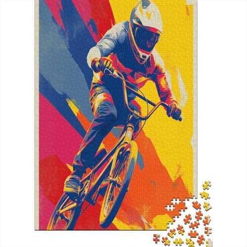 Retro-BMX-Poster Puzzle 1000 Teile Für Erwachsene, Lernspiele, Heimdekoration38x26cm/1000pcs von kaiyun